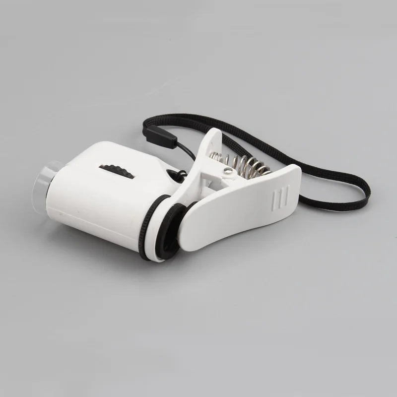 Mini Portable LED Pocket Microscope with Phone Holder Pocket Microscope Axl