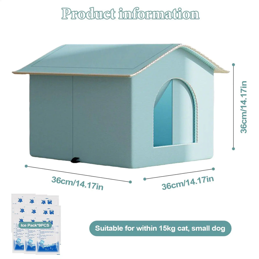 Cooling Cat House – Enclosed All-Season Pet Nest | S & M Sizes Cat Cooling House Axl