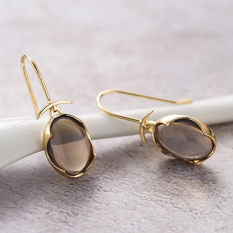 Huitan Oval CZ Drop Earrings – Vintage Fashion Jewelry Women Drop Earrings Axl