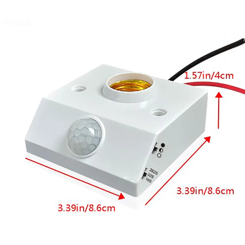 E27 PIR Motion Sensor Lamp Holder – Auto IR Socket AC85-265V Motion Sensor Socket Axl onesize No plug