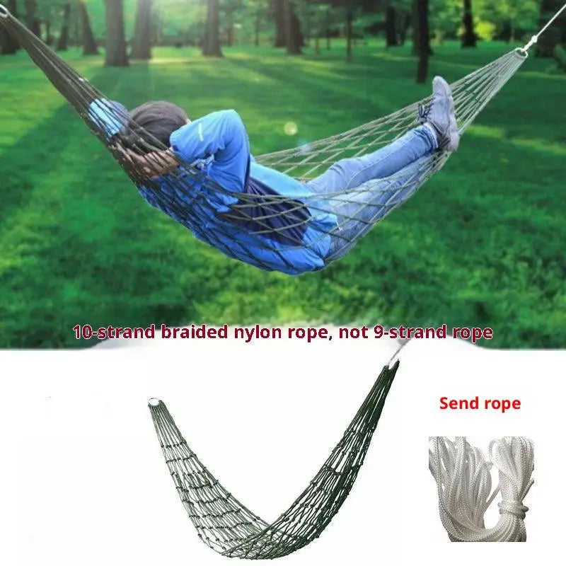 Single Nylon Mesh Camping Hammock – Lightweight Hanging Swing Camping Hammock Axl