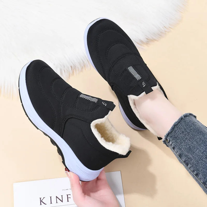 Women's Winter Snow Boots – Velvet Lined Warm Slip-On Mid-Calf Winter Snow Boots Axl