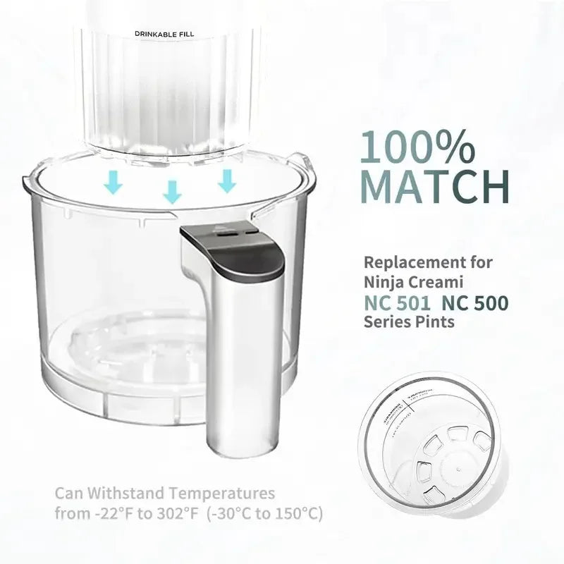 Replacement Pint Containers with Lids for Ninja Creami NC500 NC501 Ice Cream Containers Axl