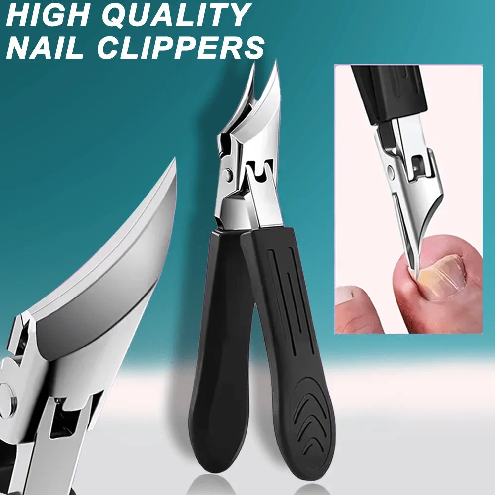 25° Angled Stainless Steel Nail Clipper – Wide Jaw Anti-Splash Nail Clipper Axl 1Pc Angled Nail Clip