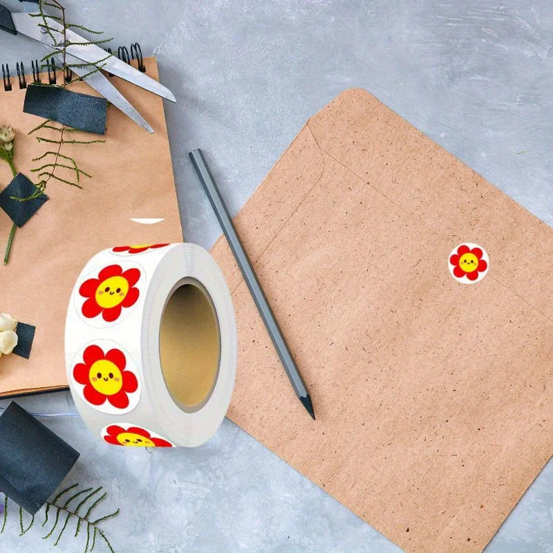 5-Roll Flower Reward Stickers for Kids – Classroom & Crafts Reward Sticker Rolls Axl