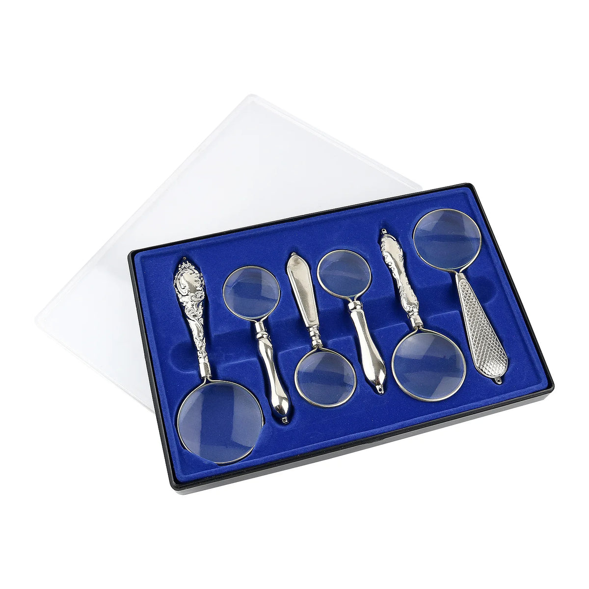 All Metal Magnifying Glass Set – 6-Piece Gift Box Collection Magnifying Glass Set Axl