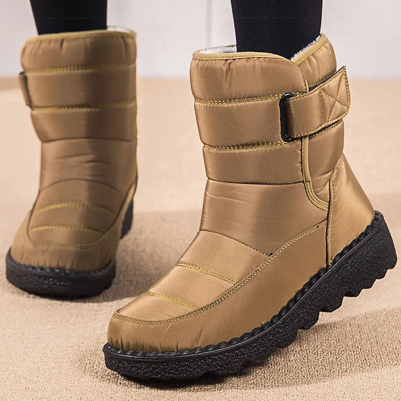 Women's Waterproof Snow Boots – Fur-Lined Ankle Boots Korea Style Women's Snow Boots Axl Yellow 44
