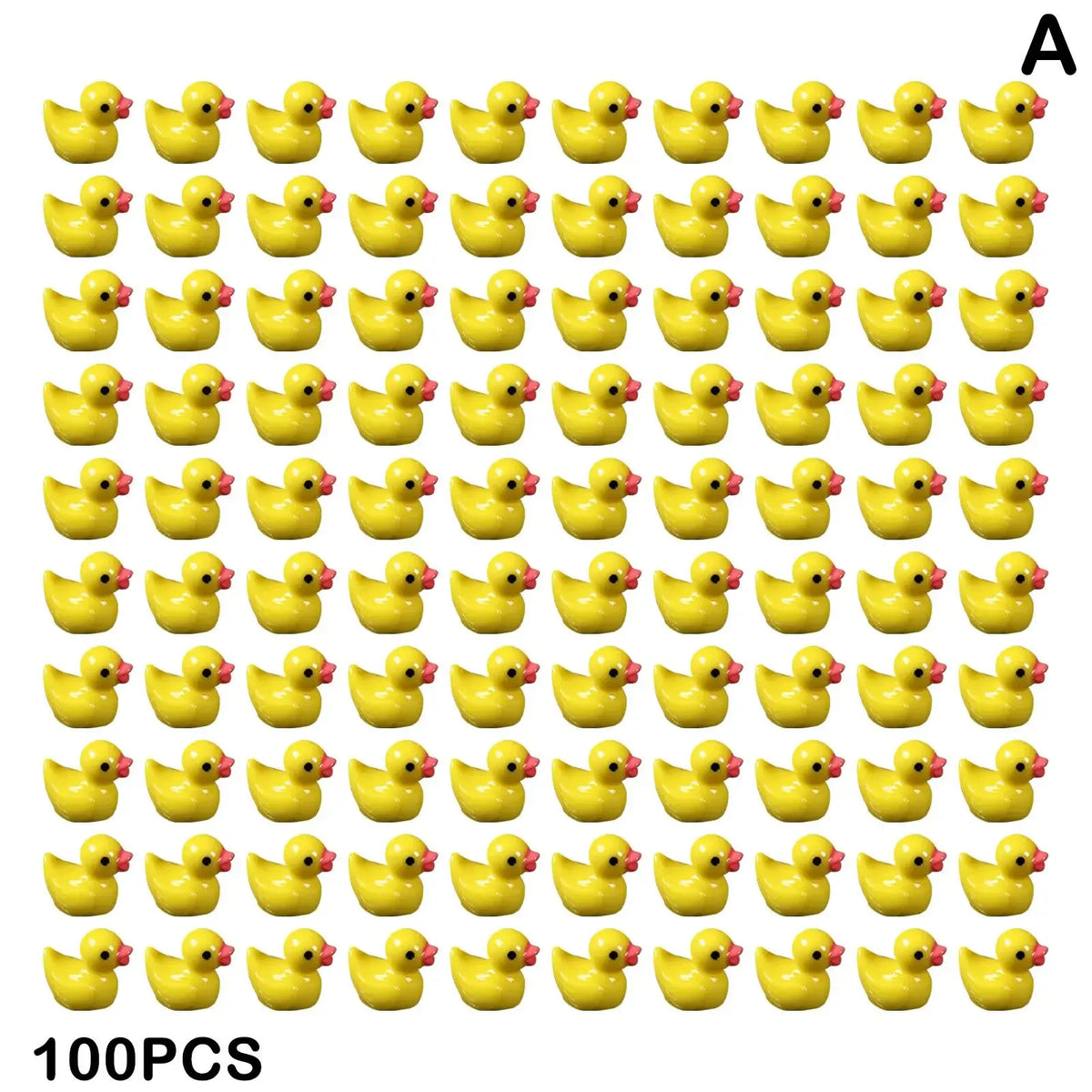 Mini Yellow Duck Figurines 50/100 Pcs – Resin Miniature Decor Miniature Figurines Axl 100pcs No Light