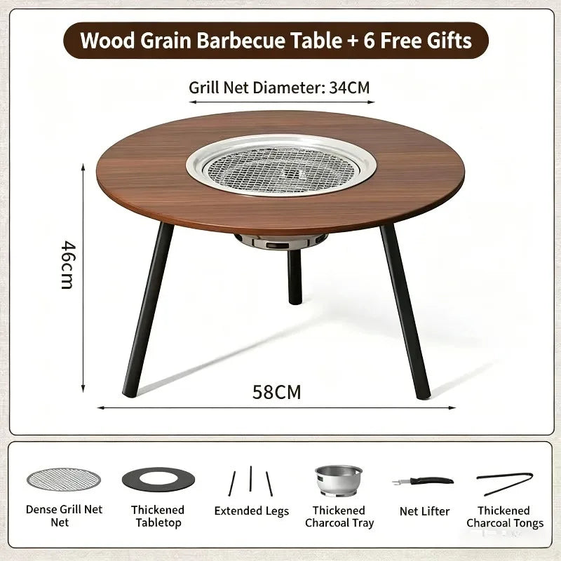 Portable Folding Charcoal BBQ Grill – Smokeless Outdoor Barbecue Charcoal BBQ Grill Axl