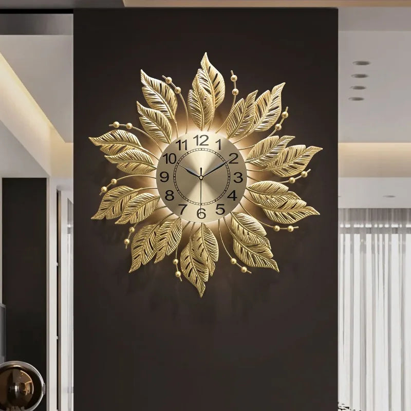 Modern Luxury Luminous Wall Clock – Silent Minimalist Gold Wall Clock Axl
