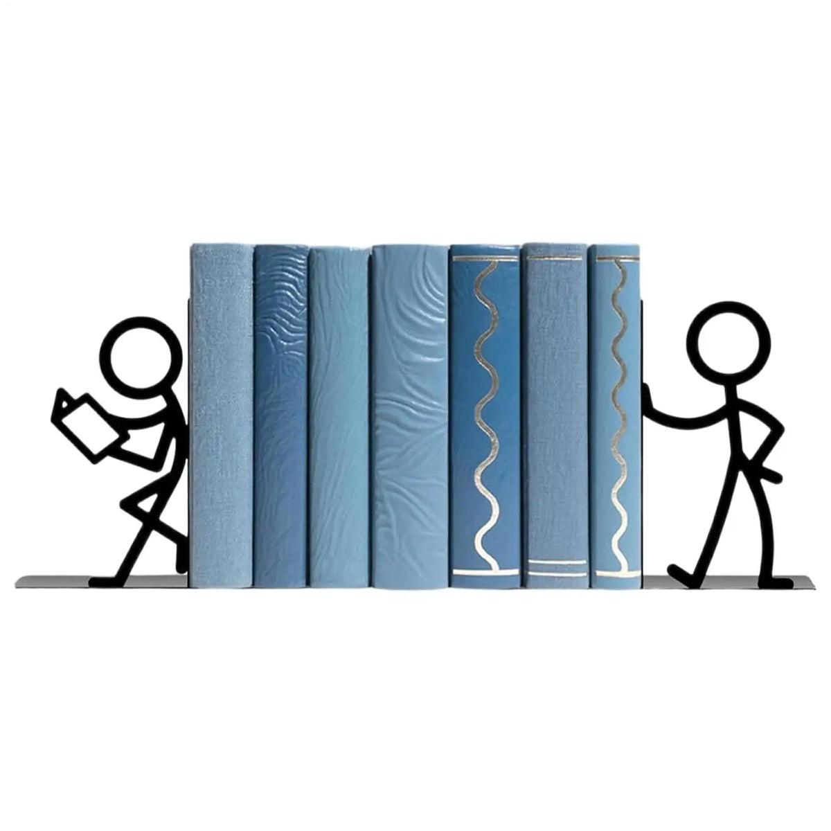 Metal Abstract Bookends – Non-Slip Heavy Duty Shelf Decor Decorative Bookends Axl