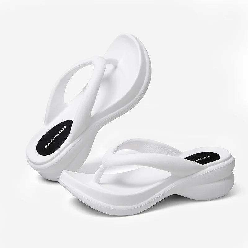 Women's Wedge Platform Flip Flops – Beach Sandal Slides Wedge Flip Flops Axl WHITE 35-36(fit 22.5-23CM)