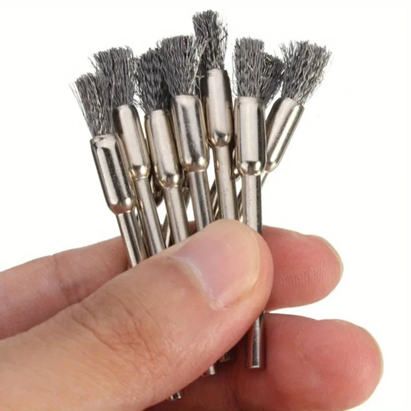 10 Pcs Steel Wire Brush Set – Rotary Tool Polishing Kit Rotary Tool Brush Set Axl