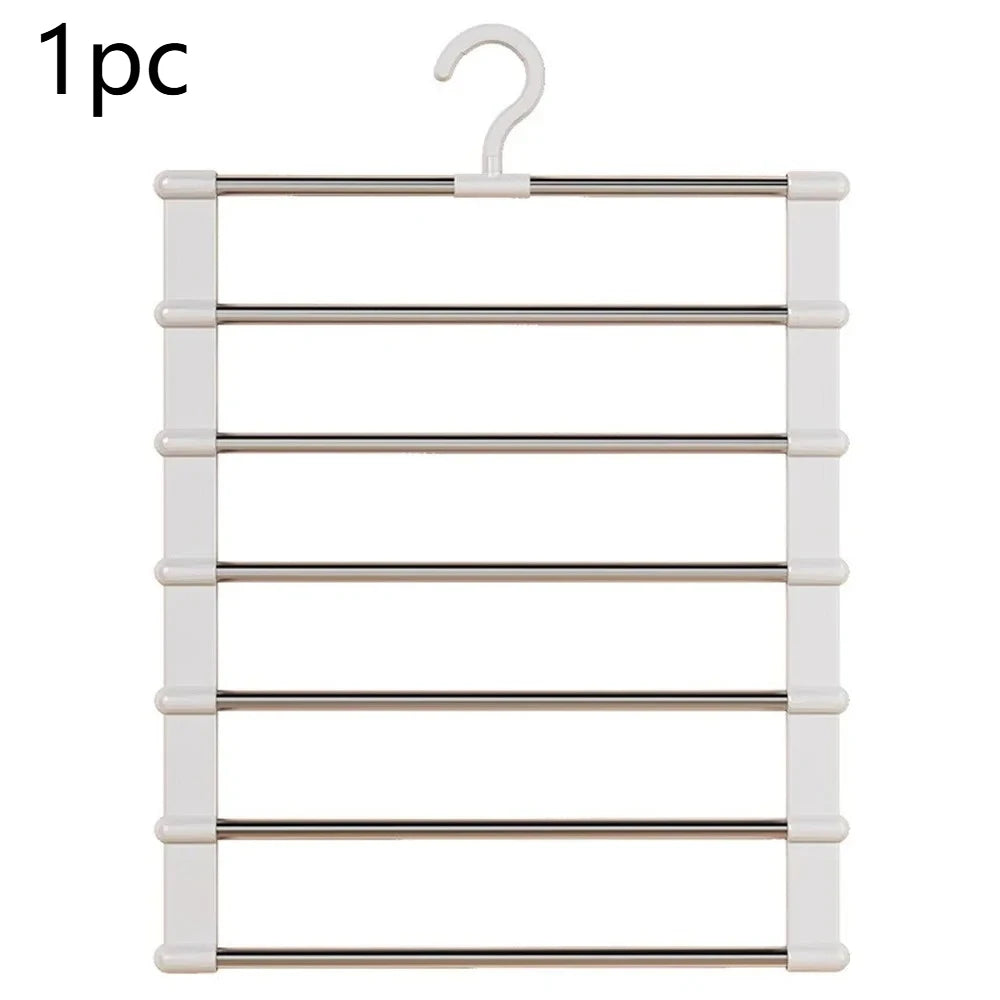 Space-Saving Pants Hanger – Multi-Layer Trouser Rack Organizer Pants Hanger Rack Axl White-1pc