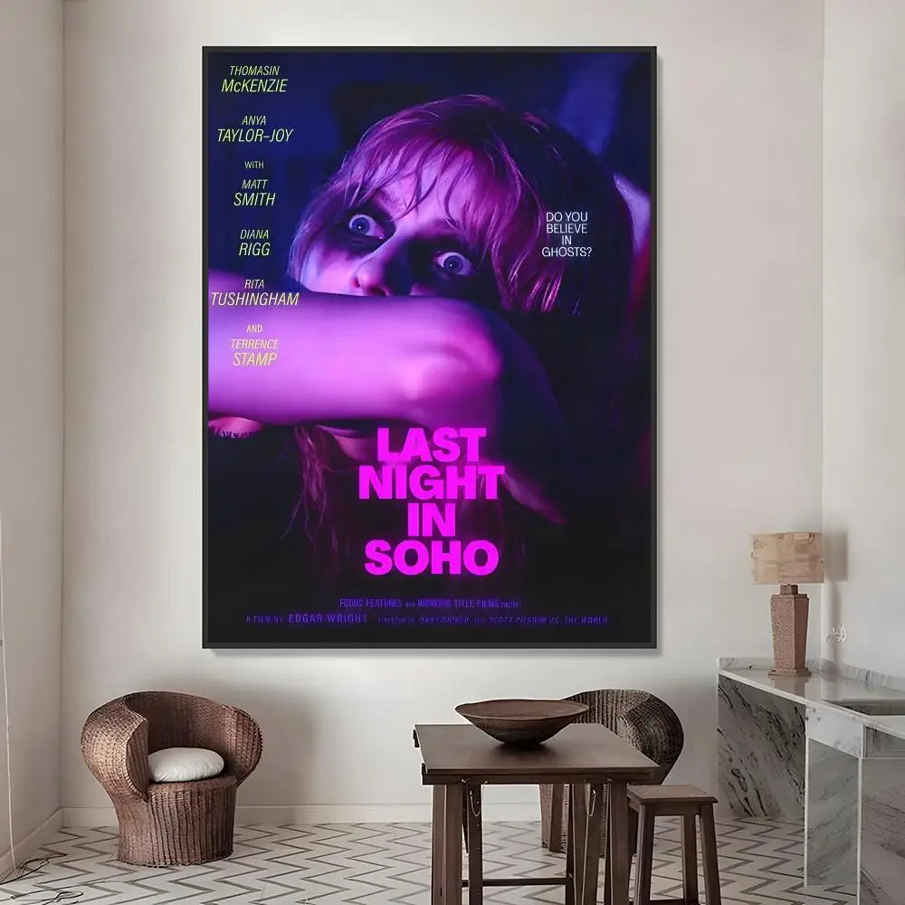 Last Night in Soho Movie Poster Waterproof PVC Stickers Movie Poster Sticker Axl White19 60X90cmNoframe