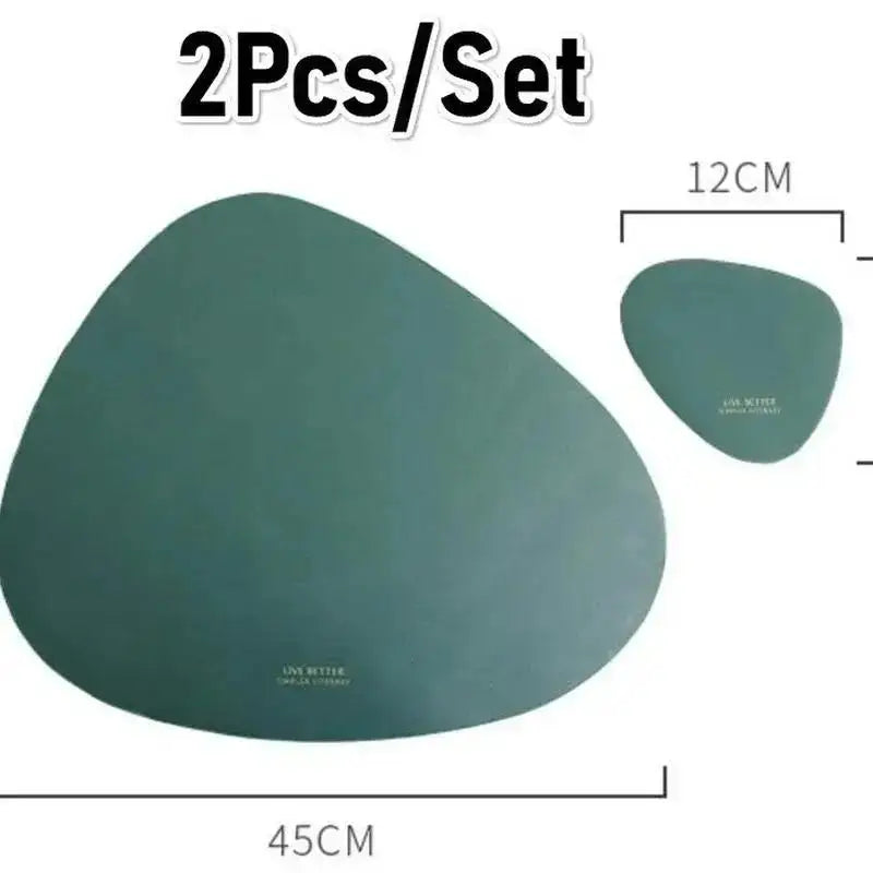 PU Leather Placemat & Coaster Set – Non-Slip Heat Insulation Placemat & Coaster Set Axl