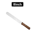 Cake Icing Spatula Set – 5 Sizes Stainless Steel Wood Handle Cake Icing Spatula Axl Stright-8inch