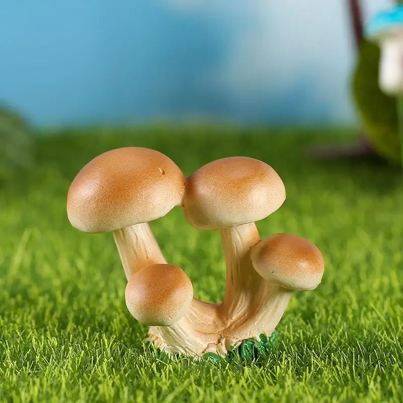 Resin Mushroom Figurines – Mini Garden Bonsai Fairy Decor Garden Figurine Axl A