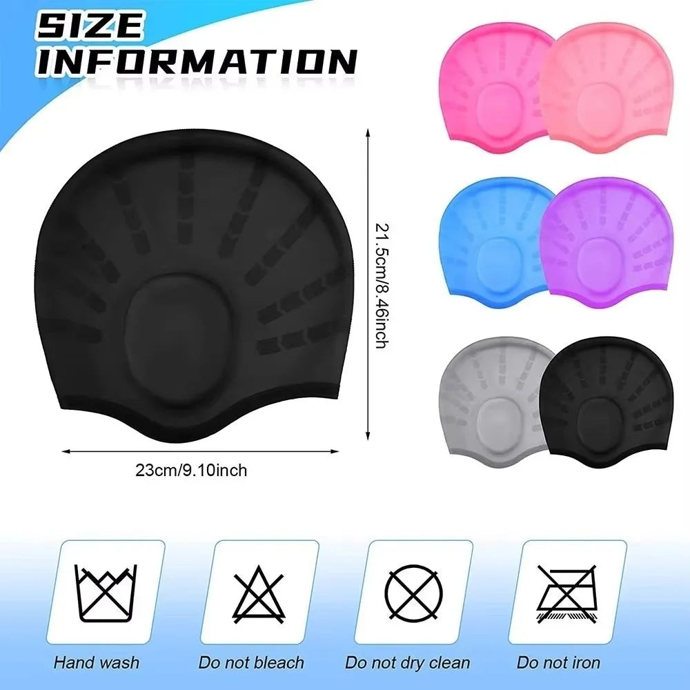 Silicone Swim Cap with Ear Pockets – Large Size, High Elasticity Silicone Swim Cap Axl