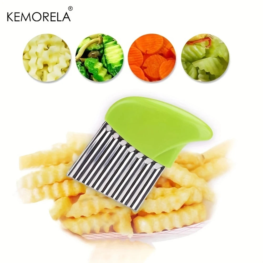 Stainless Steel Wave Knife – Crinkle Cut Vegetable Slicer Vegetable Slicer Axl
