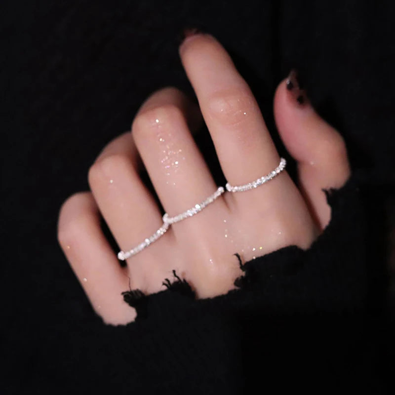 Minimalist Silver Adjustable Ring for Women | Wave Band Fashion Ring Axl