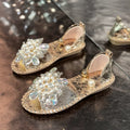 Women's Bohemian Flat Sandals – Floral Slip-On Beach Shoes Flat Sandals Axl Gold 42