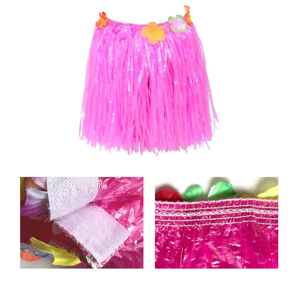 Hawaiian Hula Grass Skirt Set 40CM – Luau Costume Accessories Costume Skirt Set Axl