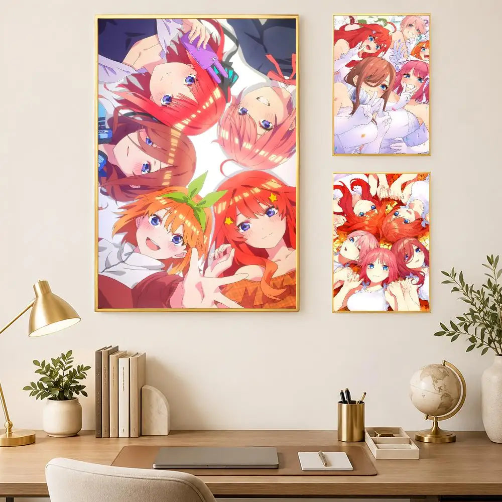 Quintessential Quintuplets Self-Stick Wall Art Poster | HD Waterproof Anime Wall Poster Axl