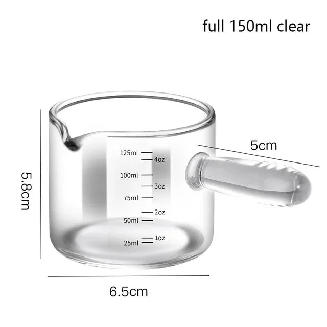KEMORELA Glass Espresso Cups 60/125ml – Measuring Milk Jug Espresso Shot Glass Axl 125ml white