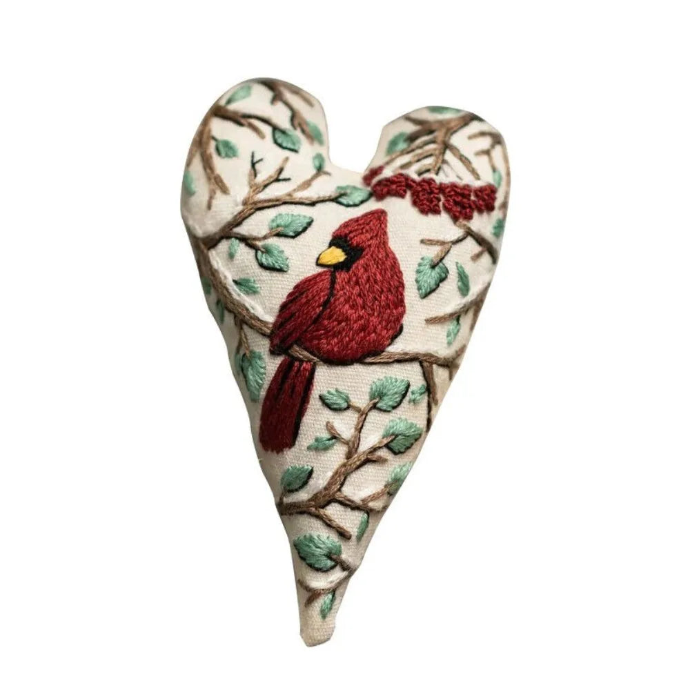 DIY Heart Cross Stitch Christmas Ornament Kit – Tree Decoration Embroidery Craft Kit Axl G