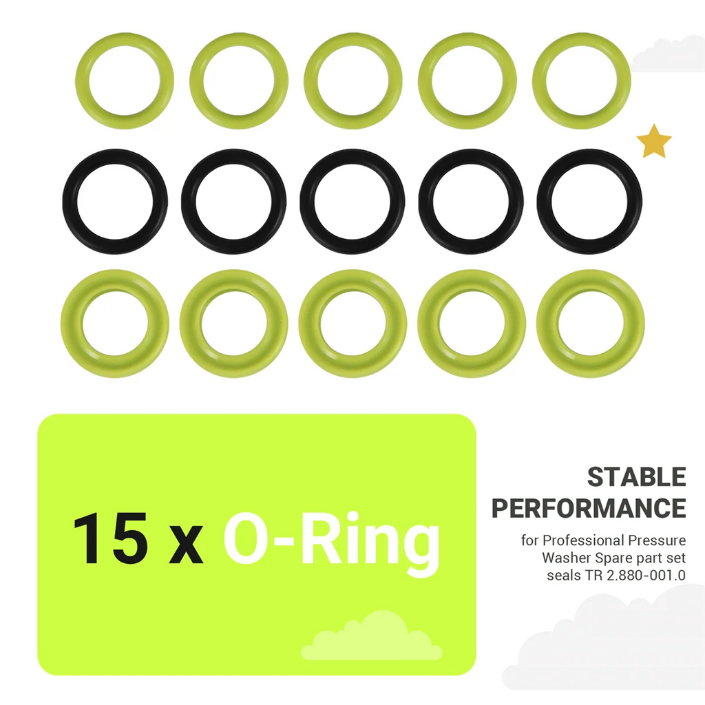O-Ring Seal Set for Kärcher Pressure Washer 15Pcs TR 2.880-001.0 Pressure Washer Seal Axl