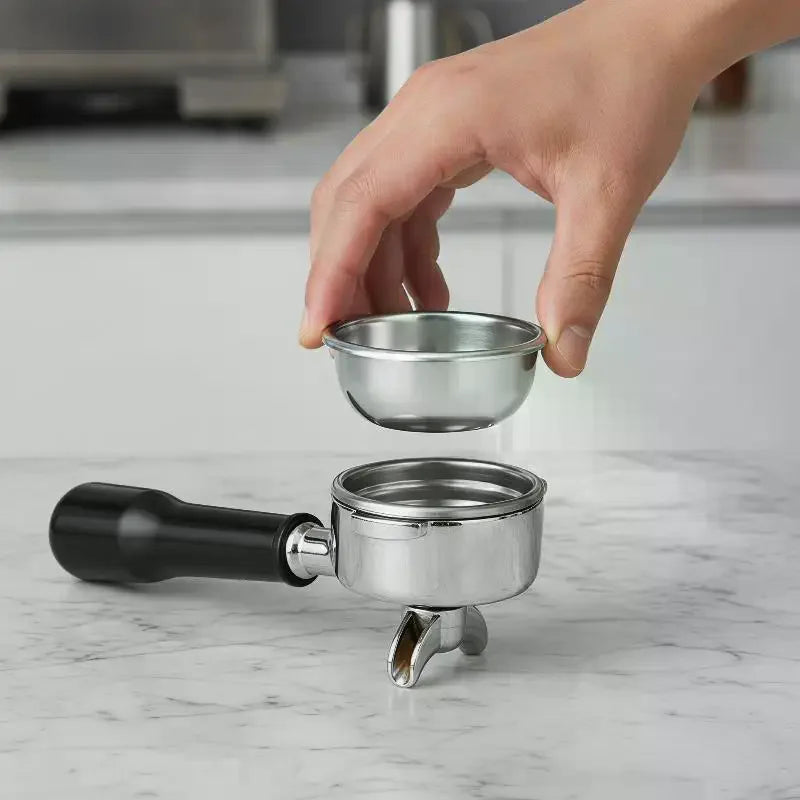 Bottomless Coffee Filter Basket 51mm 54mm 58mm – Stainless Steel Espresso Filter Basket Axl