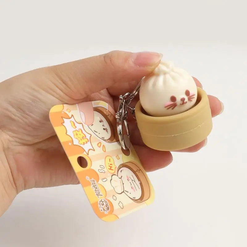 Mini Steamed Bun Squeeze Keychain | Cute Fidget Toy & Fun Gift Fidget Keychain Toy Axl