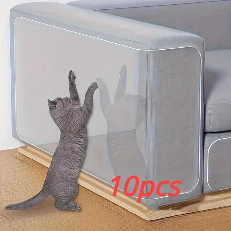 Cat Scratch Guard Tape 10pc – Clear Furniture Protector Stickers Cat Scratch Deterrent Axl 15X45cm-10pcs