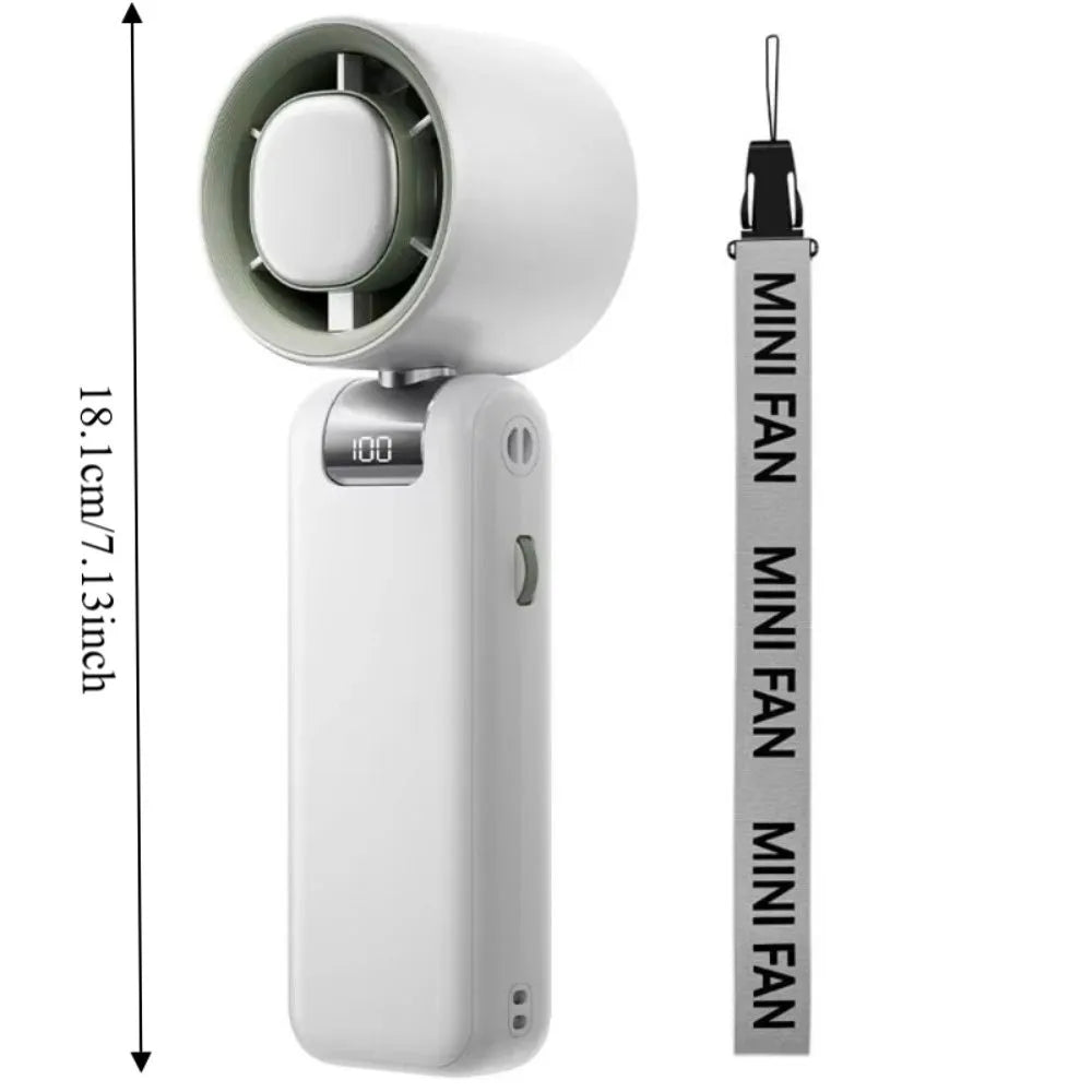 Turbo Handheld Fan – USB Rechargeable Mini Fan with LED Display Handheld Portable Fan Axl