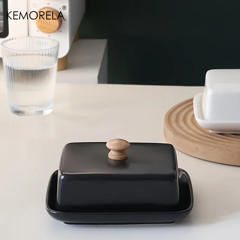 Ceramic Butter Dish with Lid – Sealable Cheese Storage Box Ceramic Butter Dish Axl