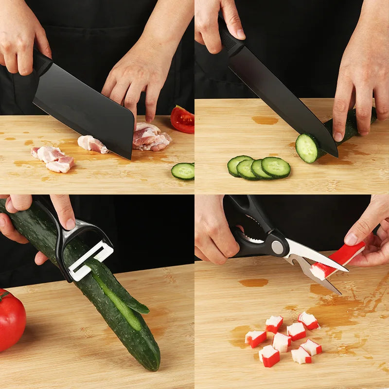 5-Piece Non-Stick Kitchen Knife Set | Stainless Steel Blades Kitchen Knife Set Axl