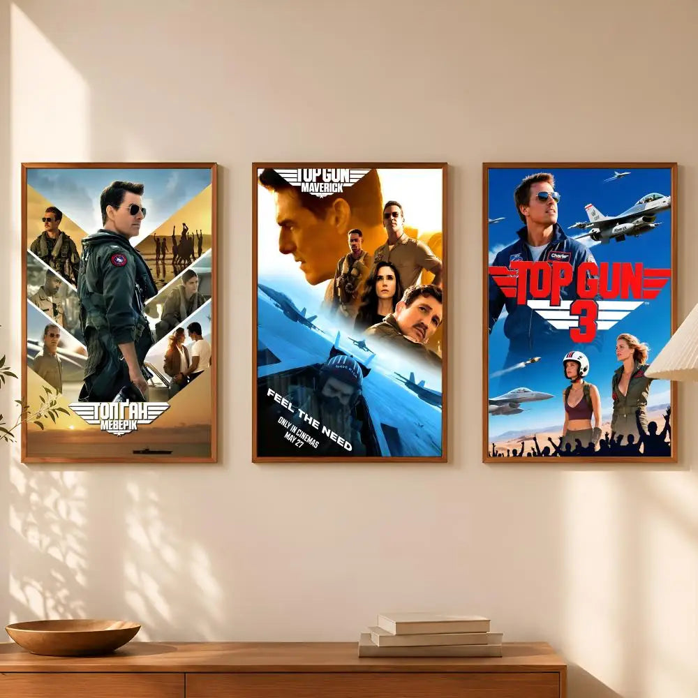 Top Gun Movie Poster – Self-Stick HD PVC Waterproof Wall Art Movie Wall Poster Axl