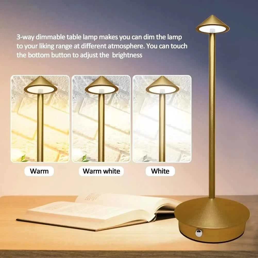 Rechargeable LED Cordless Table Lamp | Touch Sensor 3-Level Dim LED Table Lamp Axl