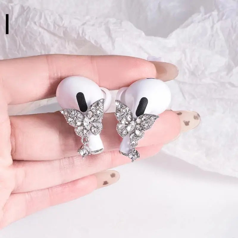 Rhinestone Earphone Charms – Decorative Earbud Clips (1 Pair) Earbud Decoration Clips Axl I