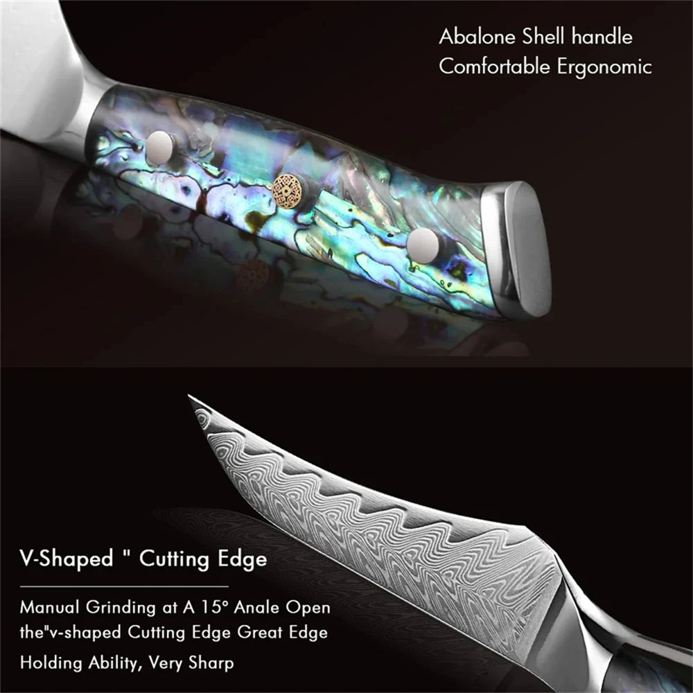 67-Layer Damascus Steel Paring Knife – Sharp Kitchen Blade Damascus Paring Knife Axl
