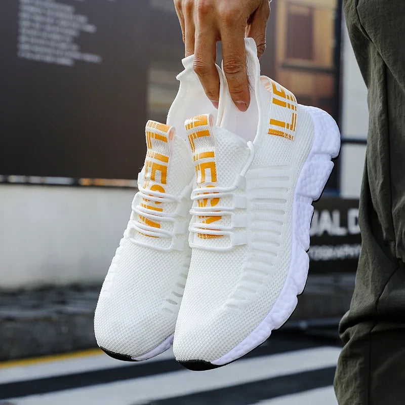 ZULIWAGN Men's Breathable Lightweight Casual Running Shoes Men's Running Shoes Axl WHITE 36