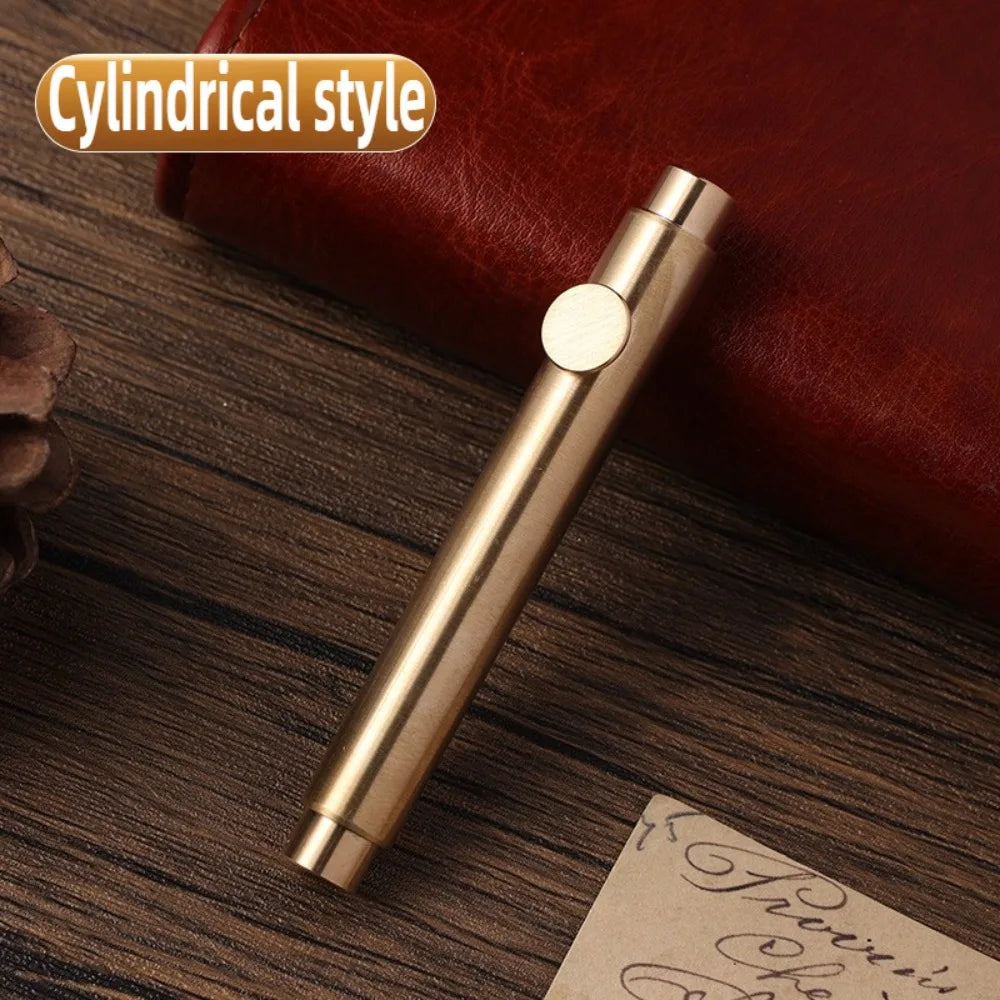 Retro Brass Fountain Pen – Mini Pocket Scalable Writing Pen Fountain Pen Axl Cylindrical Style
