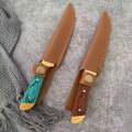 Mini Portable Fruit & Steak Knife with Sheath | BBQ Knife Portable Kitchen Knife Axl 2pcs Green and Red
