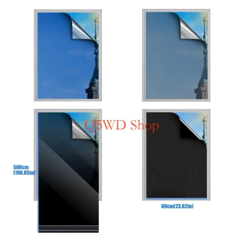 One-Way Mirror Window Film 60×500cm | UV & Heat Blocking Tint Window Privacy Film Axl