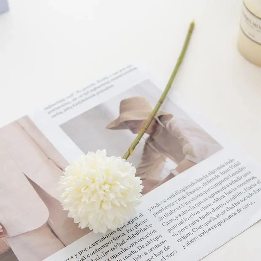 Silk Artificial Dandelion Hydrangea Flowers | Wedding & Home Décor Artificial Silk Flowers Axl WHITE 10 pcs