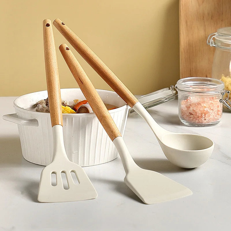 3-Piece Silicone Spatula & Spoon Set – Heat-Resistant Kitchen Tools Silicone Kitchen Utensils Axl