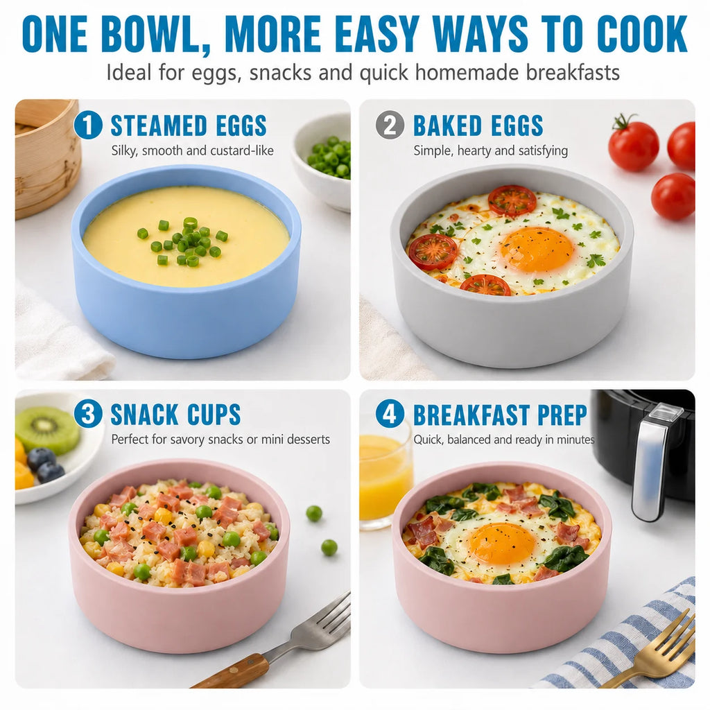 Silicone Egg Cooker Cups – BPA-Free Egg Bite Molds 2/4 Pack Silicone Egg Molds Axl