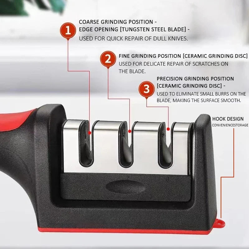 3/4-Stage Handheld Knife Sharpener – Diamond, Ceramic & Carbide Knife Sharpener Axl