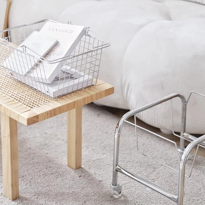 Nordic Minimalist Metal Rolling Organizer Cart with Wheels Rolling Storage Cart Axl